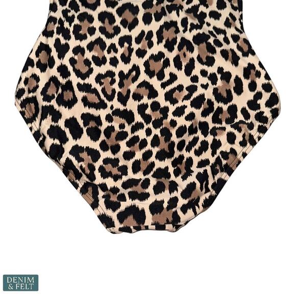Kate Spade Leopard Print Scallop Halter One-Piece Swimsuit Size Small - Picture 12 of 16